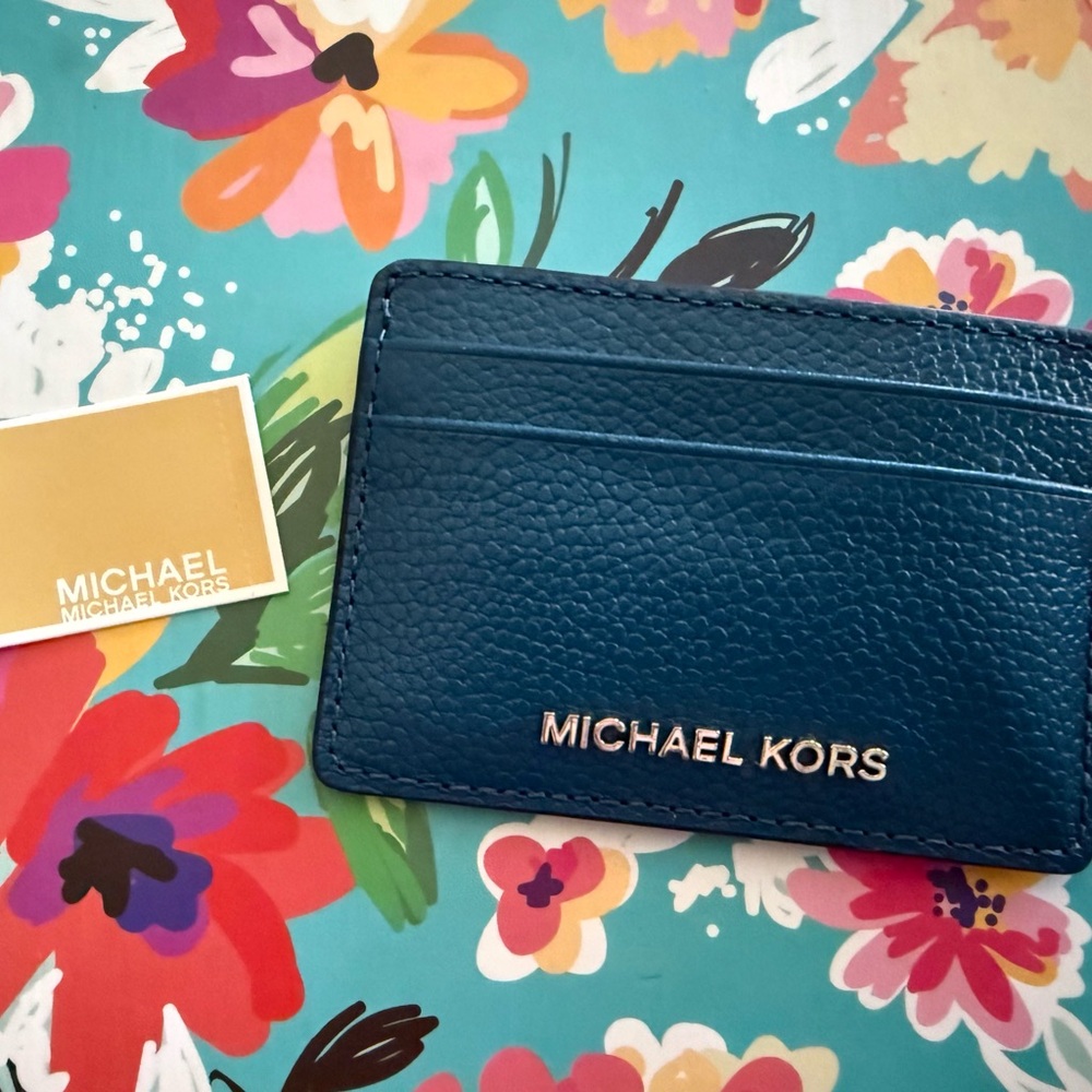 BNWT 🌟 💳 Michael Kors Jet Set Card Holder – Dark Mountain